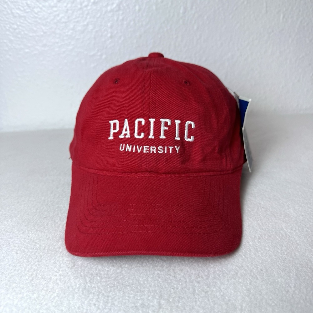 Pacific University Strapback Hat Red Baseball Cap Adjustable Yikes! Dad Hat